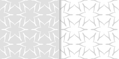 Işık gri çiçek arka planlar. Tekstil ve duvar kağıtları için dikişsiz desen seti
