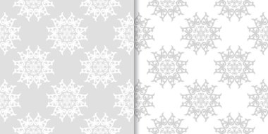 Işık gri çiçek arka planlar. Tekstil ve duvar kağıtları için dikişsiz desen seti