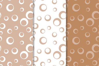 Web, Tekstil ve duvar kağıtları için geometrik Dikişsiz desen kahverengi ve beyaz set