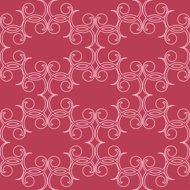 Kırmızı zemin üzerine çiçek süsleme. Tekstil ve duvar kağıtları için seamless modeli