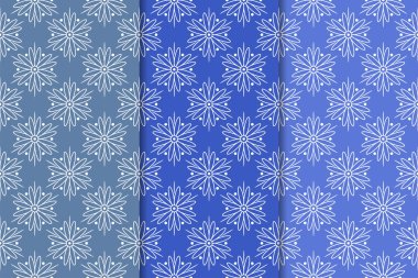 Çiçek süsler kümesi. Mavi dikey Dikişsiz desen. Duvar kağıdı arka plan