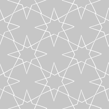 Gri ve beyaz geometrik süsleme. Web, Tekstil ve duvar kağıtları için seamless modeli