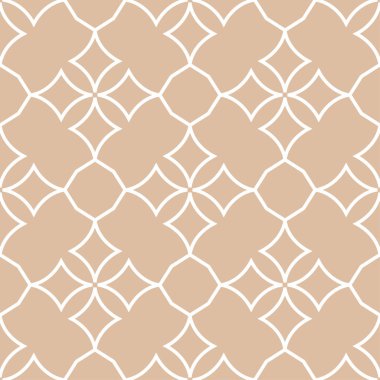 Bej ve beyaz geometrik süsleme. Web, Tekstil ve duvar kağıtları için seamless modeli