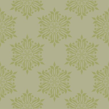 Zeytin yeşili çiçek süsleme. Tekstil ve duvar kağıtları için seamless modeli