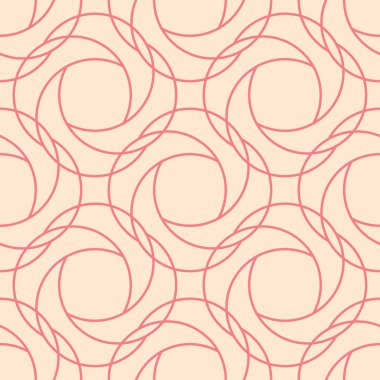 Kırmızı ve bej geometrik süsleme. Web, Tekstil ve duvar kağıtları için seamless modeli