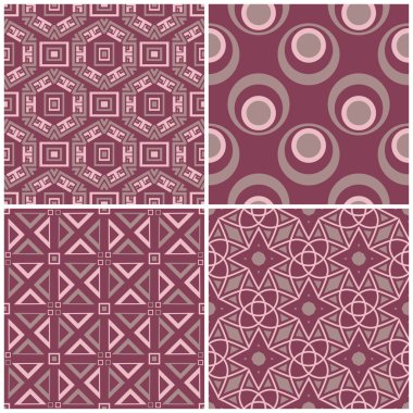 Menekşe sorunsuz arka plan duvar kağıtları, Tekstil ve kumaş için geometrik desenlerle ayarla