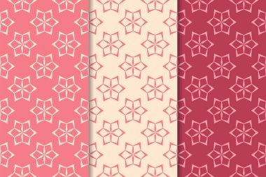 Çiçek süsler kümesi. Kiraz kırmızısı dikey Dikişsiz desen. Duvar kağıdı arka plan