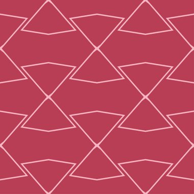 Kırmızı ve soluk pembe geometrik süsleme. Web, Tekstil ve duvar kağıtları için seamless modeli
