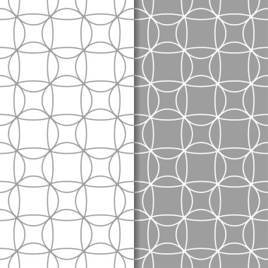 Geometrik süsler kümesi. Gri ve beyaz Dikişsiz desen web, Tekstil ve duvar kağıtları için