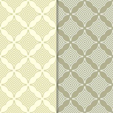 Geometrik süsler kümesi. Zeytin yeşili Dikişsiz desen web, Tekstil ve duvar kağıtları için