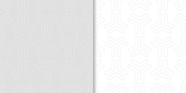 Açık gri geometrik yazdırır. Web, Tekstil ve duvar kağıtları için dikişsiz desen seti