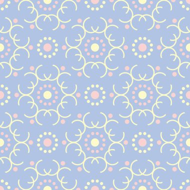 Mavi geometrik seamless modeli. Arka plan bej ve pembe öğeler duvar kağıtları, Tekstil ve kumaş için