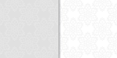 Çiçek Dikişsiz desen ışık gri seti