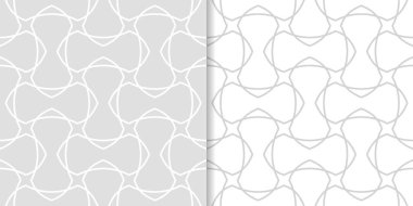 Işık gri geometrik süsler. Web, Tekstil ve duvar kağıtları için dikişsiz desen seti