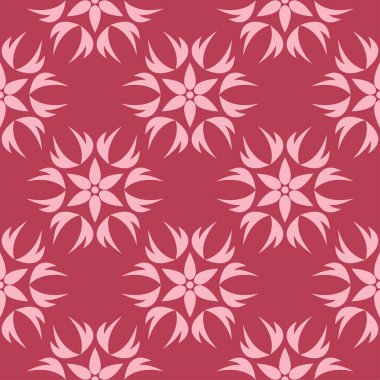 Kırmızı çiçek süsleme. Tekstil ve duvar kağıtları için seamless modeli