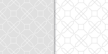 Işık gri geometrik süsler. Web, Tekstil ve duvar kağıtları için dikişsiz desen seti