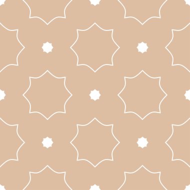 Bej ve beyaz geometrik süsleme. Web, Tekstil ve duvar kağıtları için seamless modeli