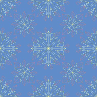 Çiçek mavi seamless modeli. Renkli çiçek arka plan