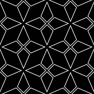 Geometrik süsleme. Siyah ve beyaz seamless modeli web, Tekstil ve duvar kağıtları için