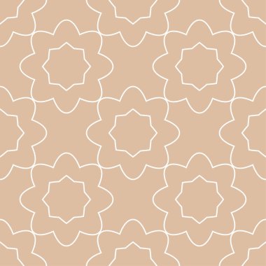 Bej ve beyaz geometrik süsleme. Web, Tekstil ve duvar kağıtları için seamless modeli