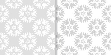 Işık gri çiçek arka planlar. Tekstil ve duvar kağıtları için dikişsiz desen seti