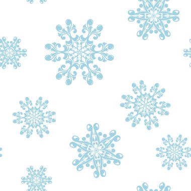 Beyaz zemin üzerine mavi çiçek süsleme. Tekstil ve duvar kağıtları için seamless modeli