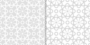 Işık gri çiçek arka planlar. Tekstil ve duvar kağıtları için dikişsiz desen seti