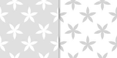 Işık gri çiçek süs tasarımlar. Tekstil ve duvar kağıtları için dikişsiz desen seti