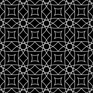 Siyah ve beyaz geometrik süsleme. Web, Tekstil ve duvar kağıtları için seamless modeli