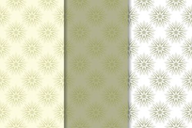 Zeytin yeşili kümesi çiçek süsler. Tekstil ve duvar kağıtları için dikişsiz desen