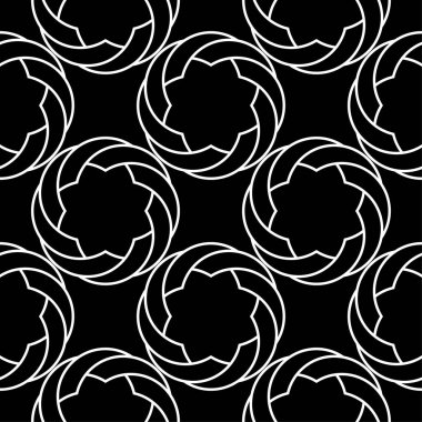 Siyah ve beyaz geometrik süsleme. Web, Tekstil ve duvar kağıtları için seamless modeli