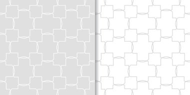 Işık gri geometrik süsler. Web, Tekstil ve duvar kağıtları için dikişsiz desen seti