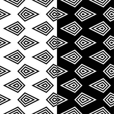 Siyah ve beyaz geometrik yazdırır. Web, Tekstil ve duvar kağıtları için dikişsiz desen seti