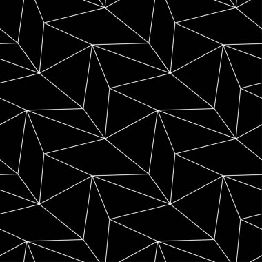 Poligonal siyah beyaz tek renkli geometrik seamless modeli