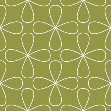 Zeytin yeşili ve beyaz geometrik süsleme. Web, Tekstil ve duvar kağıtları için seamless modeli