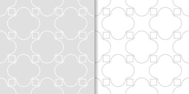 Işık gri geometrik süsler. Web, Tekstil ve duvar kağıtları için dikişsiz desen seti