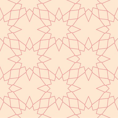 Geometrik süsleme. Kırmızı ve bej seamless modeli web, Tekstil ve duvar kağıtları için