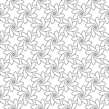 Beyaz arka planda siyah çiçek süsleme. Tekstil ve duvar kağıtları için seamless modeli