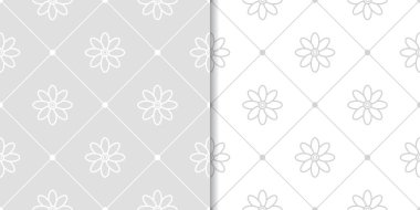 Işık gri çiçek arka planlar. Tekstil ve duvar kağıtları için dikişsiz desen seti
