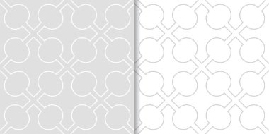 Işık gri geometrik süsler. Web, Tekstil ve duvar kağıtları için dikişsiz desen seti