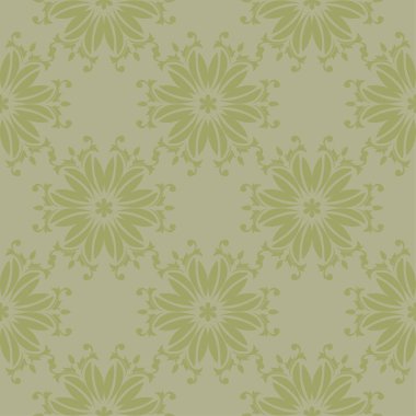 Zeytin yeşili çiçek süs tasarım. Tekstil ve duvar kağıtları için seamless modeli