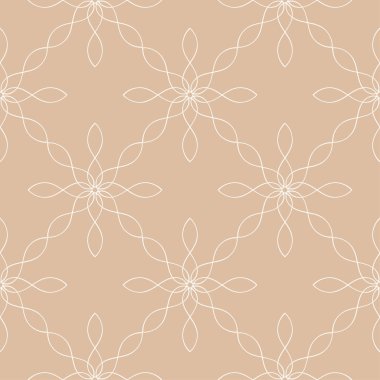 Bej ve beyaz geometrik süsleme. Web, Tekstil ve duvar kağıtları için seamless modeli