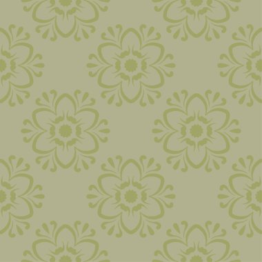 Zeytin yeşili çiçek süs tasarım. Tekstil ve duvar kağıtları için seamless modeli