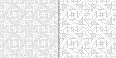 Geometrik süsler kümesi. Web, Tekstil ve duvar kağıtları için ışık gri Dikişsiz desen