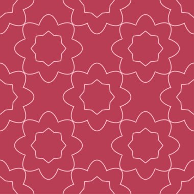 Kırmızı ve soluk pembe geometrik süsleme. Web, Tekstil ve duvar kağıtları için seamless modeli