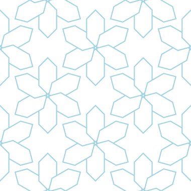 Geometrik süsleme. Beyaz ve mavi seamless modeli web, Tekstil ve duvar kağıtları için