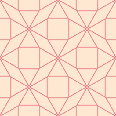 Kırmızı ve bej geometrik seamless modeli web, Tekstil ve duvar kağıtları için