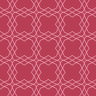 Kırmızı ve soluk pembe geometrik süsleme. Web, Tekstil ve duvar kağıtları için seamless modeli