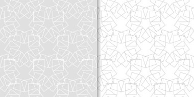 Web, Tekstil ve duvar kağıtları için dikişsiz desen ışık gri geometrik dizi