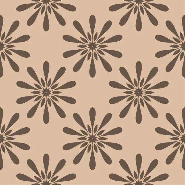 Bej renkli arka plan üzerinde kahverengi çiçek süs tasarım. Tekstil ve duvar kağıtları için seamless modeli